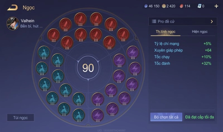 Cách Lên Đồ Valhein Mạnh Nhất Mùa Leo Rank Cực Đã 6 Bảng ngọc chi tiết khi dùng tướng Valhein