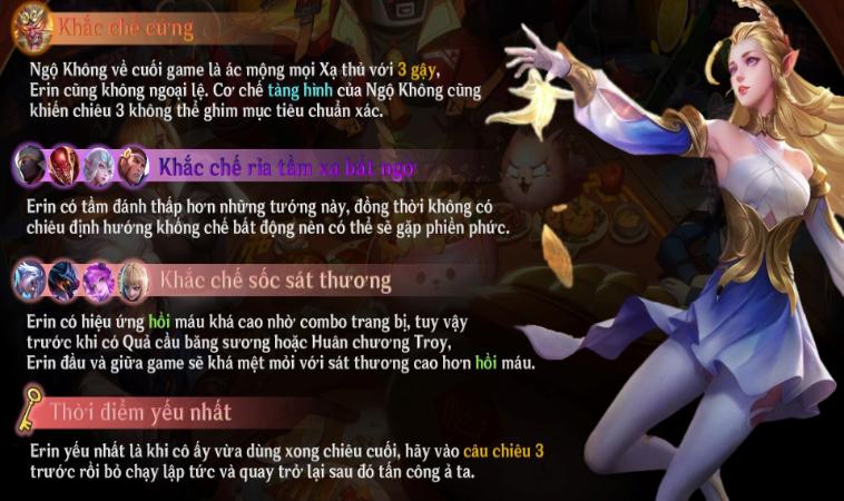 Cách Khắc Chế Erin - Bí Quyết Hiệu Quả Dành Chiến Thắng 4 Để có thể khắc chế Erin hiệu quả cần hiểu rõ vị tướng này